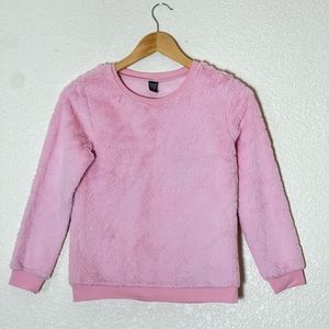 Star Ride | Pink fuzzy pullover sweater size 10/12 medium